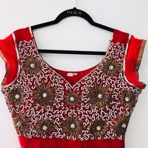 Crimson Indian anarkali